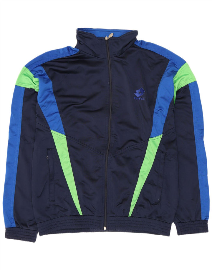 Lotto Mens Tracksuit Top Jacket UK 40/42 Large Navy Blue Colourblock