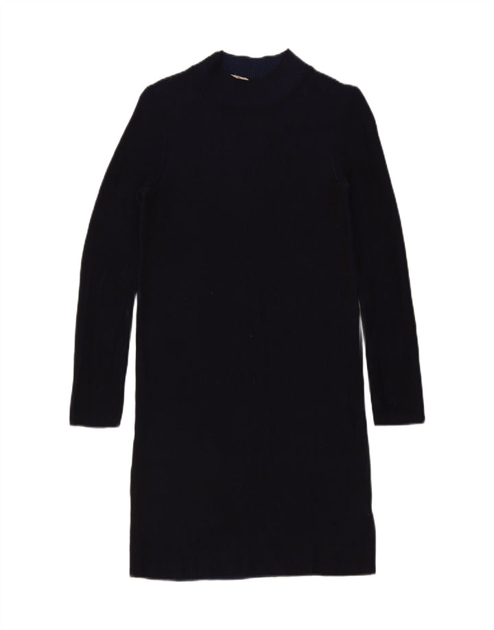 Phase Eight Womens Long Sleeve Shift Dress UK 12 Medium Navy Blue Viscose