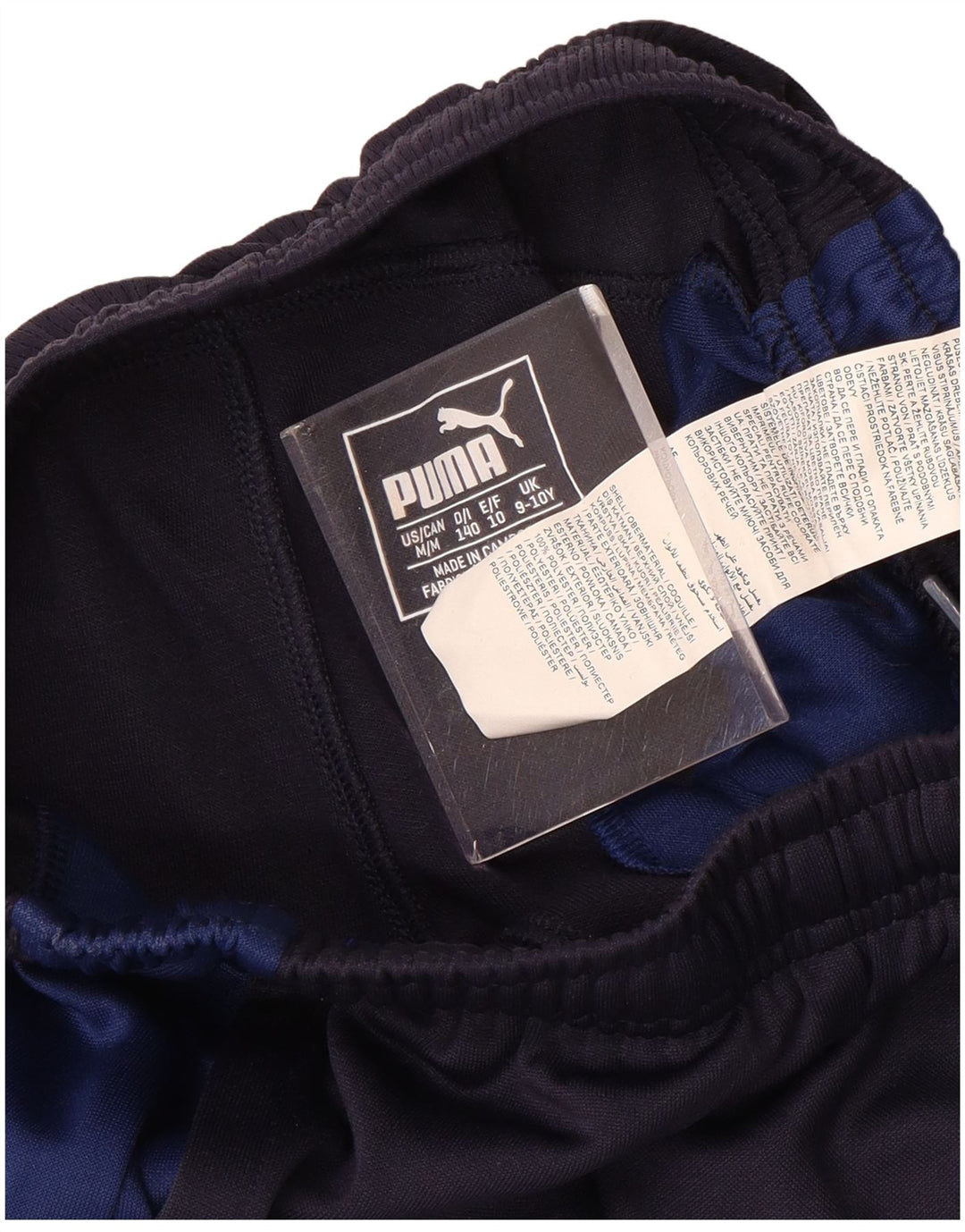 PUMA Boys Tracksuit Trousers 9-10 Years Navy Blue Colourblock Polyester