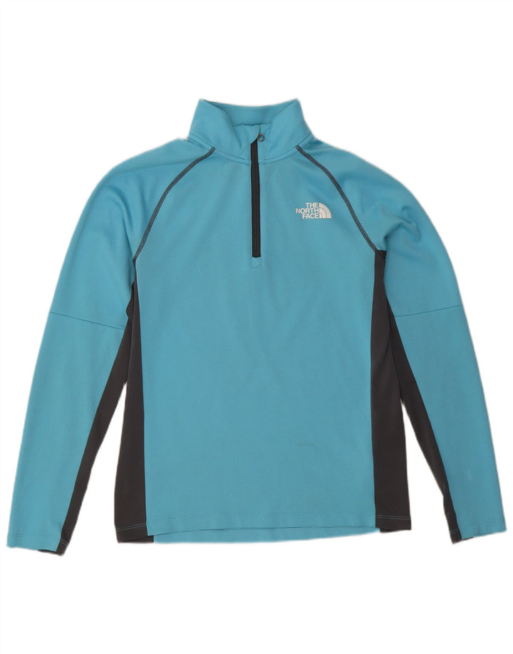 The North Face Mens Zip Neck Pullover Tracksuit Top Small Blue Colourblock