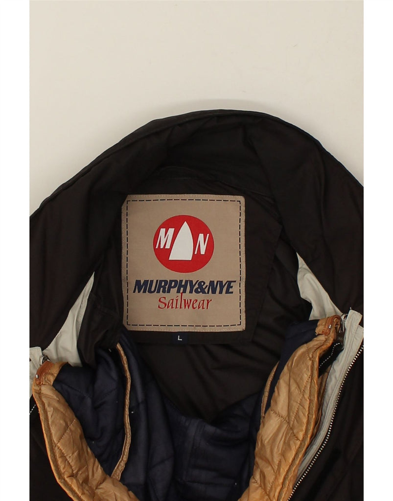 MURPHY & NYE Mens Windbreaker Jacket UK 40 Large Black Polyester | Vintage Murphy & Nye | Thrift | Second-Hand Murphy & Nye | Used Clothing | Messina Hembry 