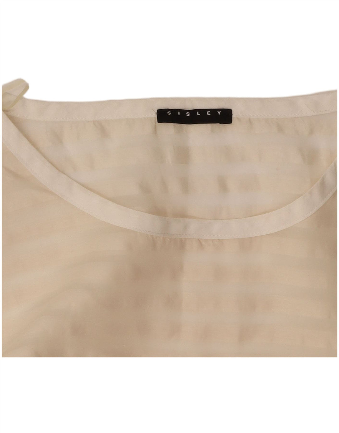 SISLEY Womens Blouse Top UK 12 Medium Off White Striped