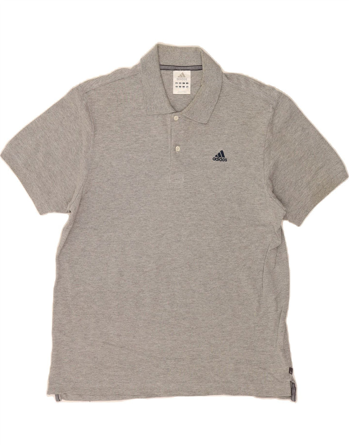 ADIDAS Mens Polo Shirt Large Grey Cotton Vintage Adidas and Second-Hand Adidas from Messina Hembry 