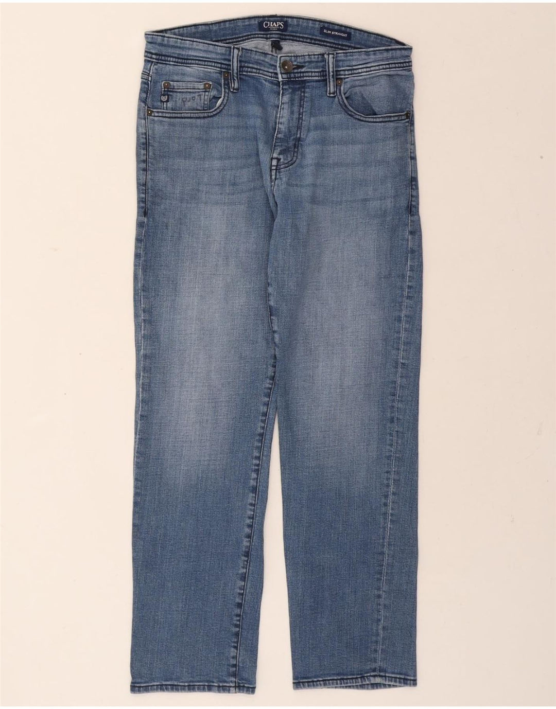 CHAPS Mens Slim Straight Jeans W32 L30 Blue Cotton Vintage Chaps and Second-Hand Chaps from Messina Hembry 