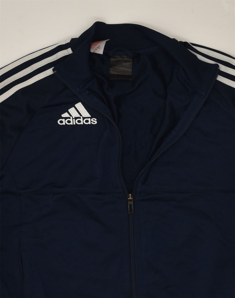 ADIDAS Boys Tracksuit Top Jacket 13-14 Years Navy Blue Polyester | Vintage Adidas | Thrift | Second-Hand Adidas | Used Clothing | Messina Hembry 