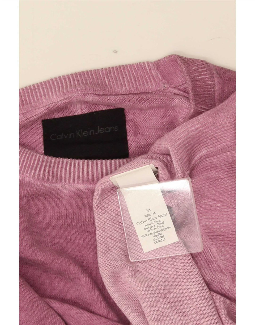 Calvin Klein Jeans Mens Crew Neck Jumper Sweater Medium Pink Cotton