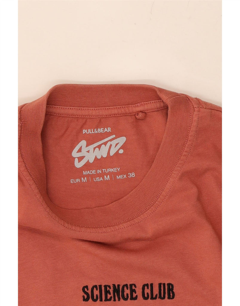 PULL & BEAR Mens Graphic T-Shirt Top Medium Pink Vintage Pull & Bear and Second-Hand Pull & Bear from Messina Hembry 