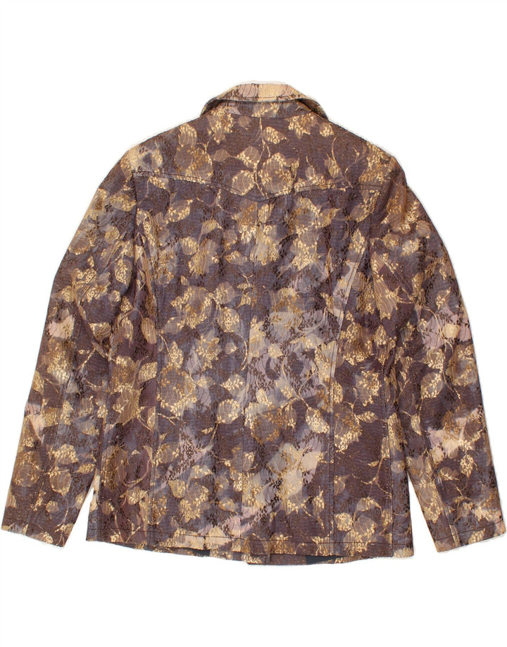 DISMERO Womens Bomber Jacket UK 18 XL Purple Floral Polyester Vintage DISMERO and Second-Hand DISMERO from Messina Hembry 