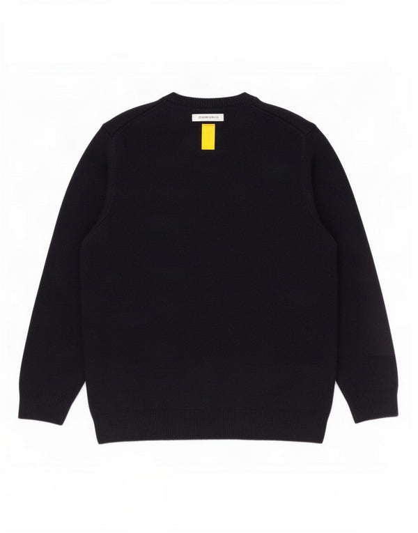 Lyle & Scott Mens Crew Neck Jumper Sweater Large Navy Blue Wool