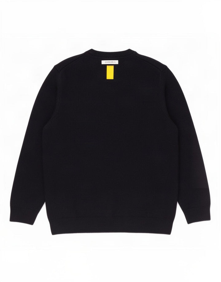 Lyle & Scott Mens Crew Neck Jumper Sweater Large Navy Blue Wool