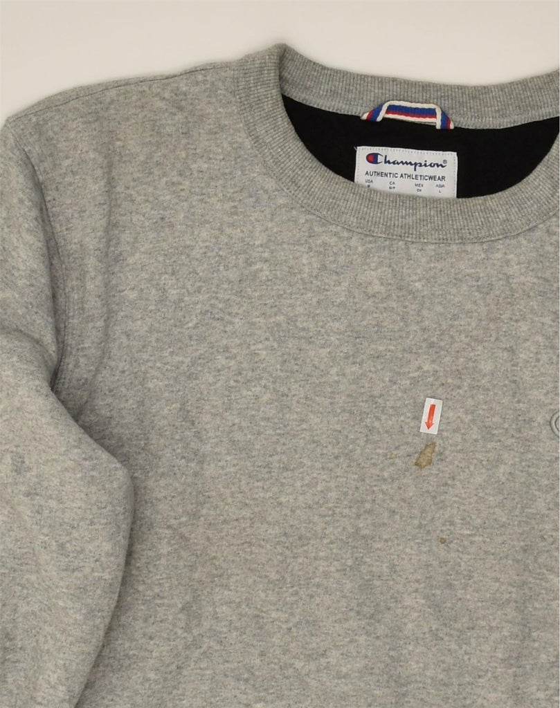 CHAMPION Mens Sweatshirt Jumper Small Grey Polyester | Vintage Champion | Thrift | Second-Hand Champion | Used Clothing | Messina Hembry 