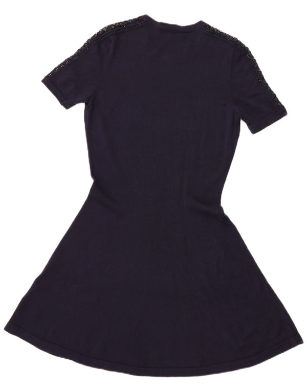 TOMMY HILFIGER Womens T-Shirt Dress UK 14 Large Navy Blue Cotton
