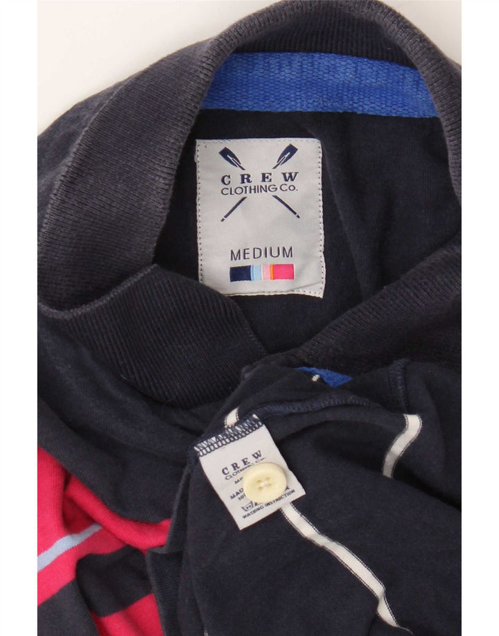 Crew Clothing Mens Polo Shirt Medium Navy Blue Colourblock Cotton
