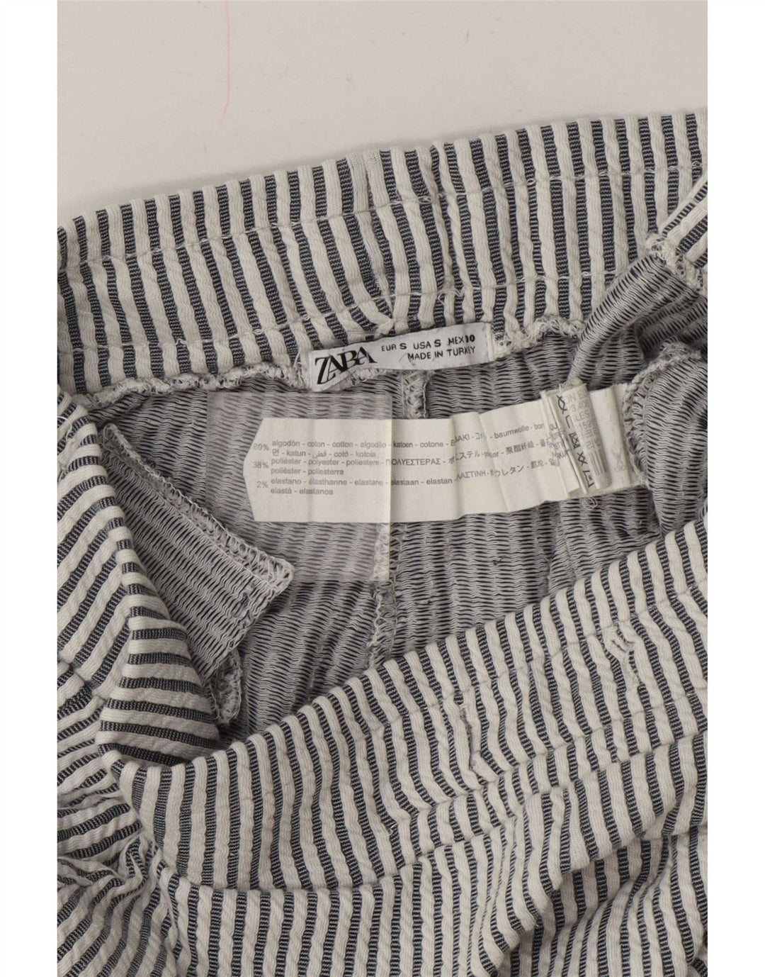 Zara Mens Casual Shorts Small W30 Grey Pinstripe Cotton