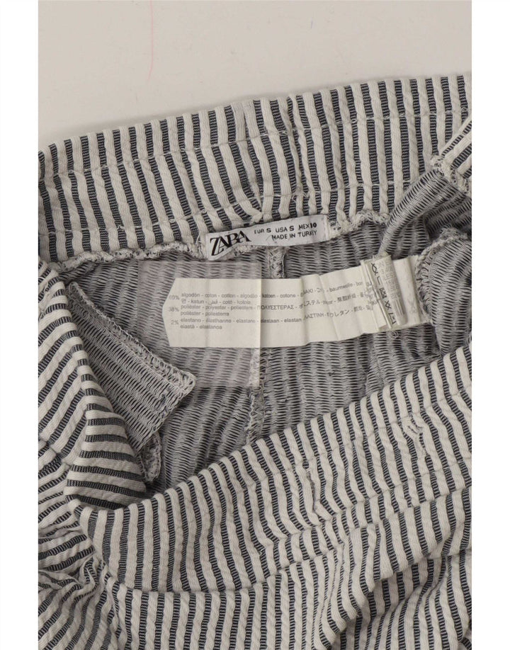 Zara Mens Casual Shorts Small W30 Grey Pinstripe Cotton