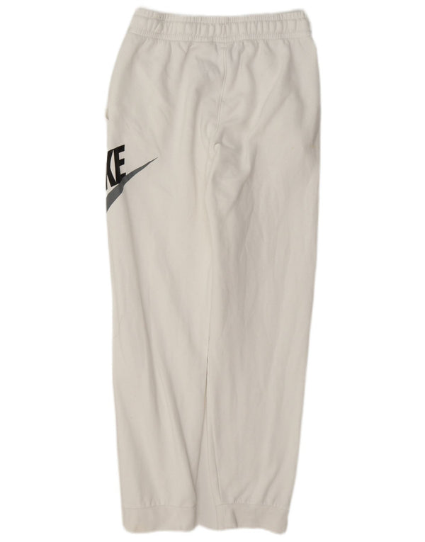 Nike Boys Graphic Tracksuit Trousers Joggers 13-14 Years XL White Cotton