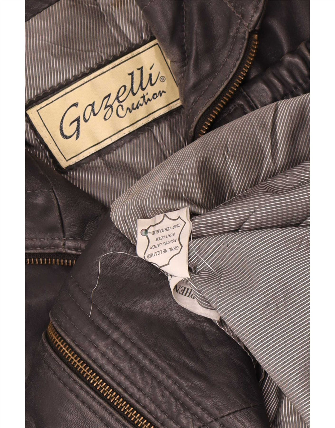 Gazelli Mens Leather Jacket UK 44 2XL Black