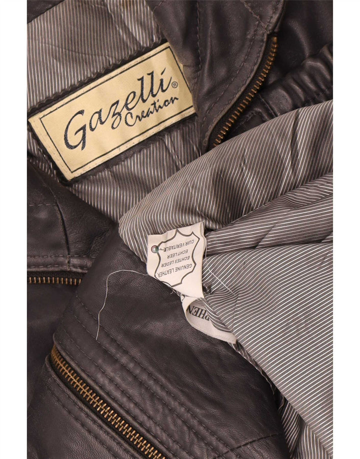 Gazelli Mens Leather Jacket UK 44 2XL Black