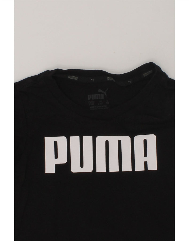 PUMA Girls Graphic T-Shirt Top 2-3 Years Black | Vintage Puma | Thrift | Second-Hand Puma | Used Clothing | Messina Hembry 