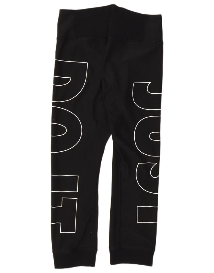 NIKE Womens Dri Fit Graphic Tracksuit Trousers Joggers UK 8 Small  Black