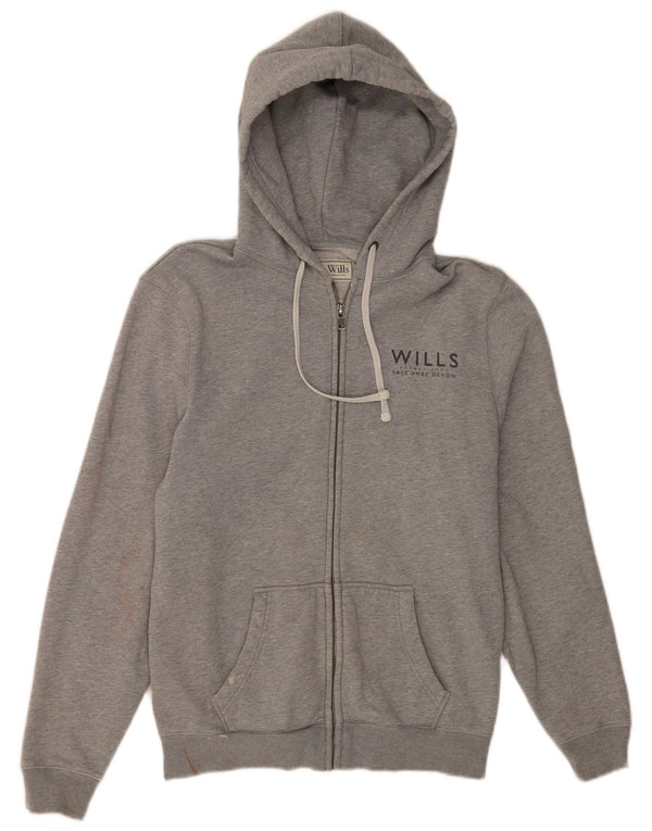 Jack Wills Mens Classic Fit Zip Hoodie Sweater Medium Grey Flecked Cotton