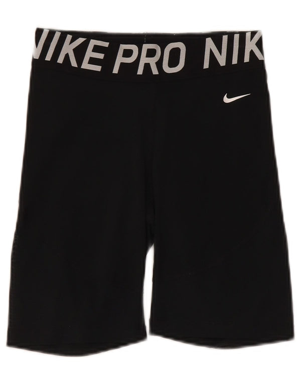 Nike Womens Graphic Slim Fit Sport Shorts UK 10 Small Black Sports
