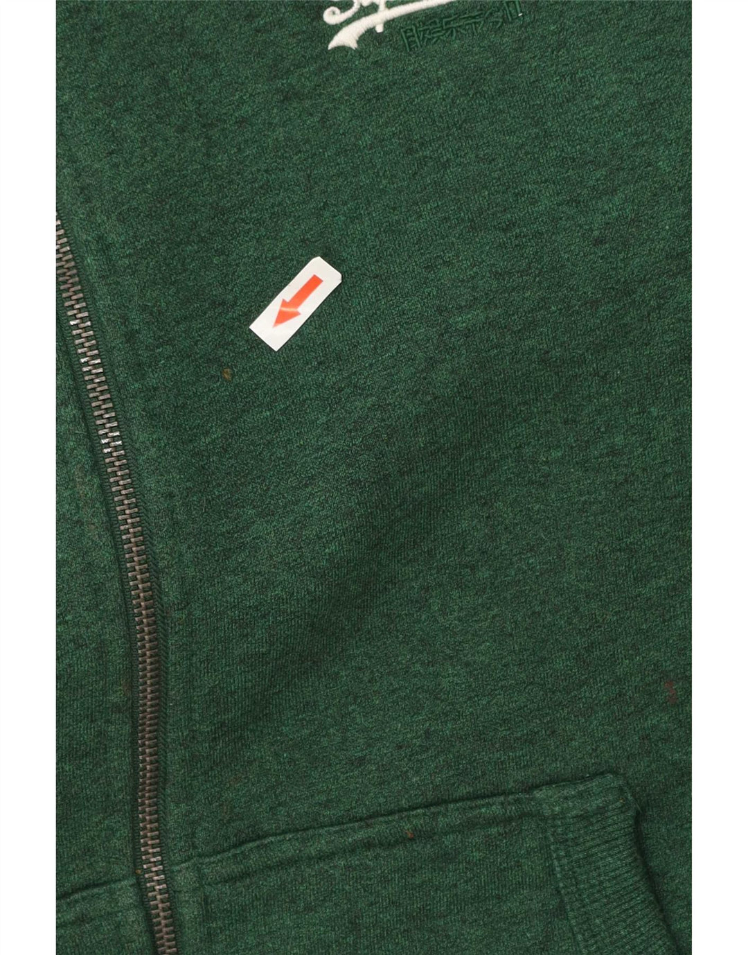 Superdry Mens Zip Hoodie Sweater Medium Green Cotton
