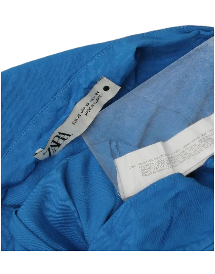 Zara Womens Maxi Wrap Skirt XS W24 L36 Blue Viscose