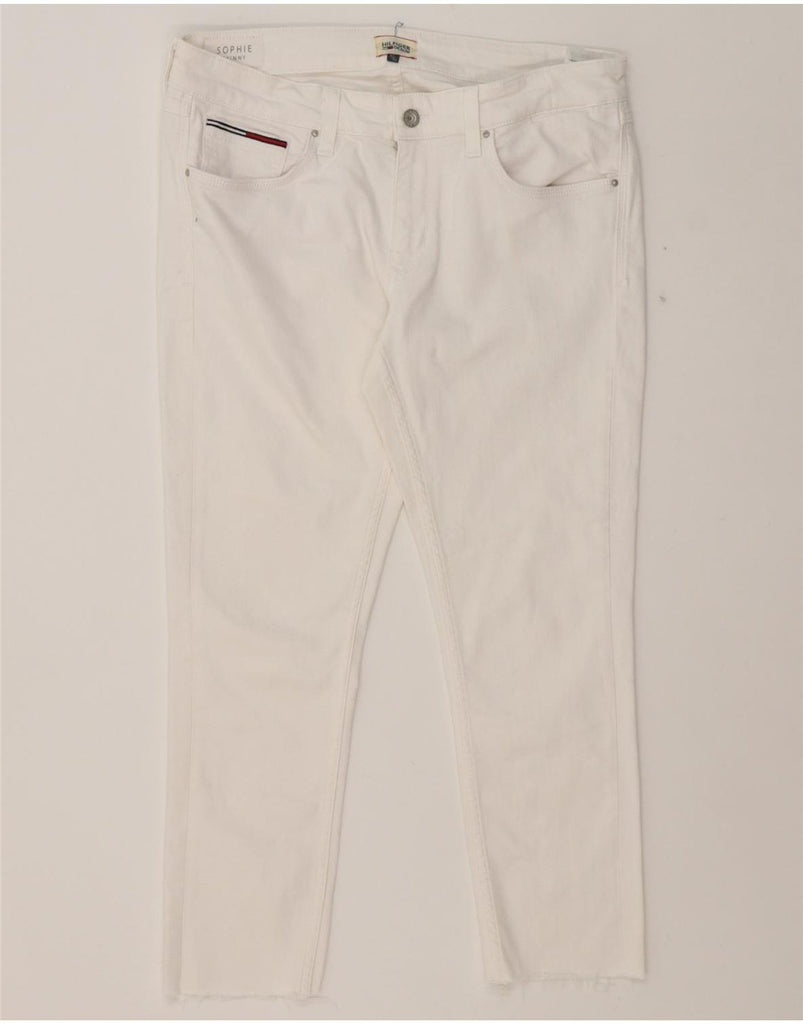 TOMMY HILFIGER Womens Sophie Skinny Cropped Jeans W33 L24 White Cotton Vintage Tommy Hilfiger and Second-Hand Tommy Hilfiger from Messina Hembry 
