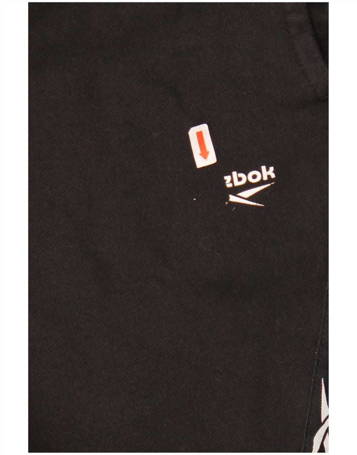 Reebok Mens Graphic Tracksuit Trousers Joggers XL Black Cotton