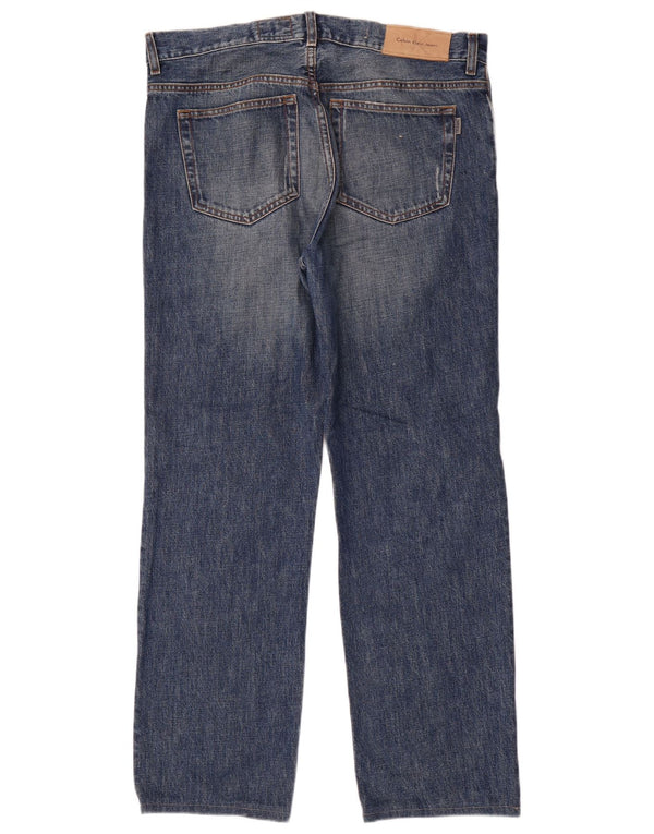 Calvin Klein Mens Straight Jeans W34 L30 Blue