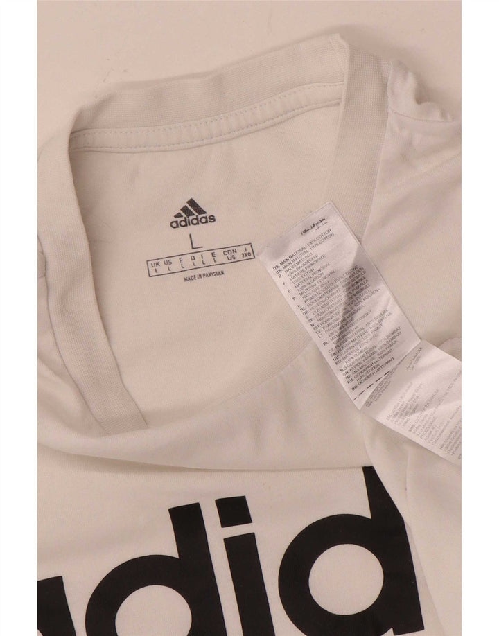 Adidas Mens Graphic T-Shirt Top Large White Cotton
