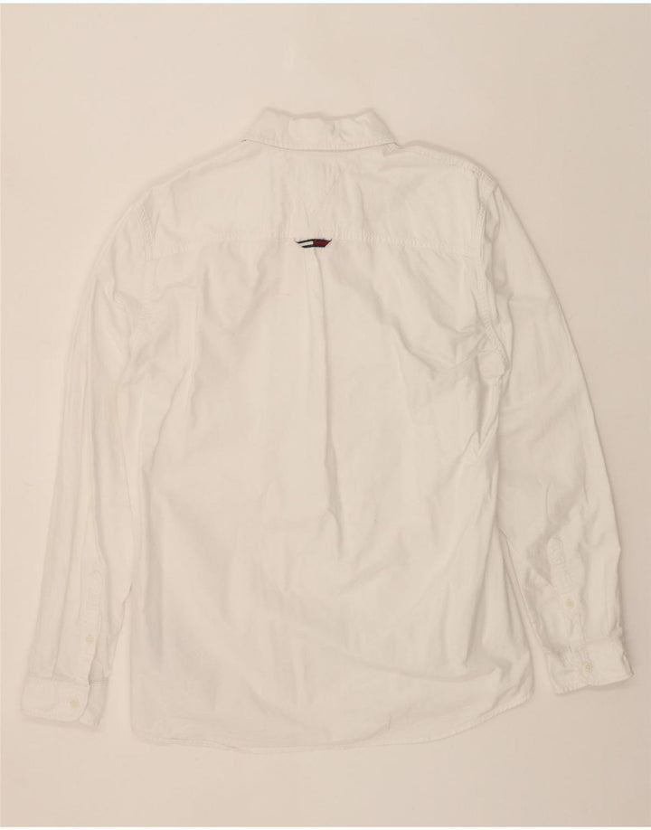 TOMMY HILFIGER Mens Regular Fit Shirt Large White Cotton Vintage Tommy Hilfiger and Second-Hand Tommy Hilfiger from Messina Hembry 