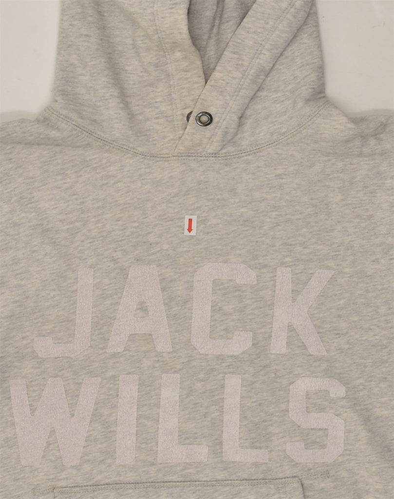 JACK WILLS Mens Graphic Hoodie Jumper Small Grey Cotton | Vintage Jack Wills | Thrift | Second-Hand Jack Wills | Used Clothing | Messina Hembry 