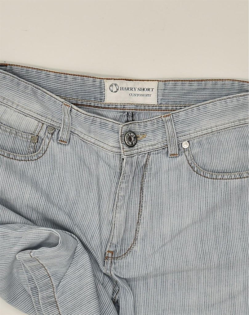 MURPHY & NYE Mens Harry Custom Fit Denim Shorts W30 Medium Blue Striped | Vintage Murphy & Nye | Thrift | Second-Hand Murphy & Nye | Used Clothing | Messina Hembry 