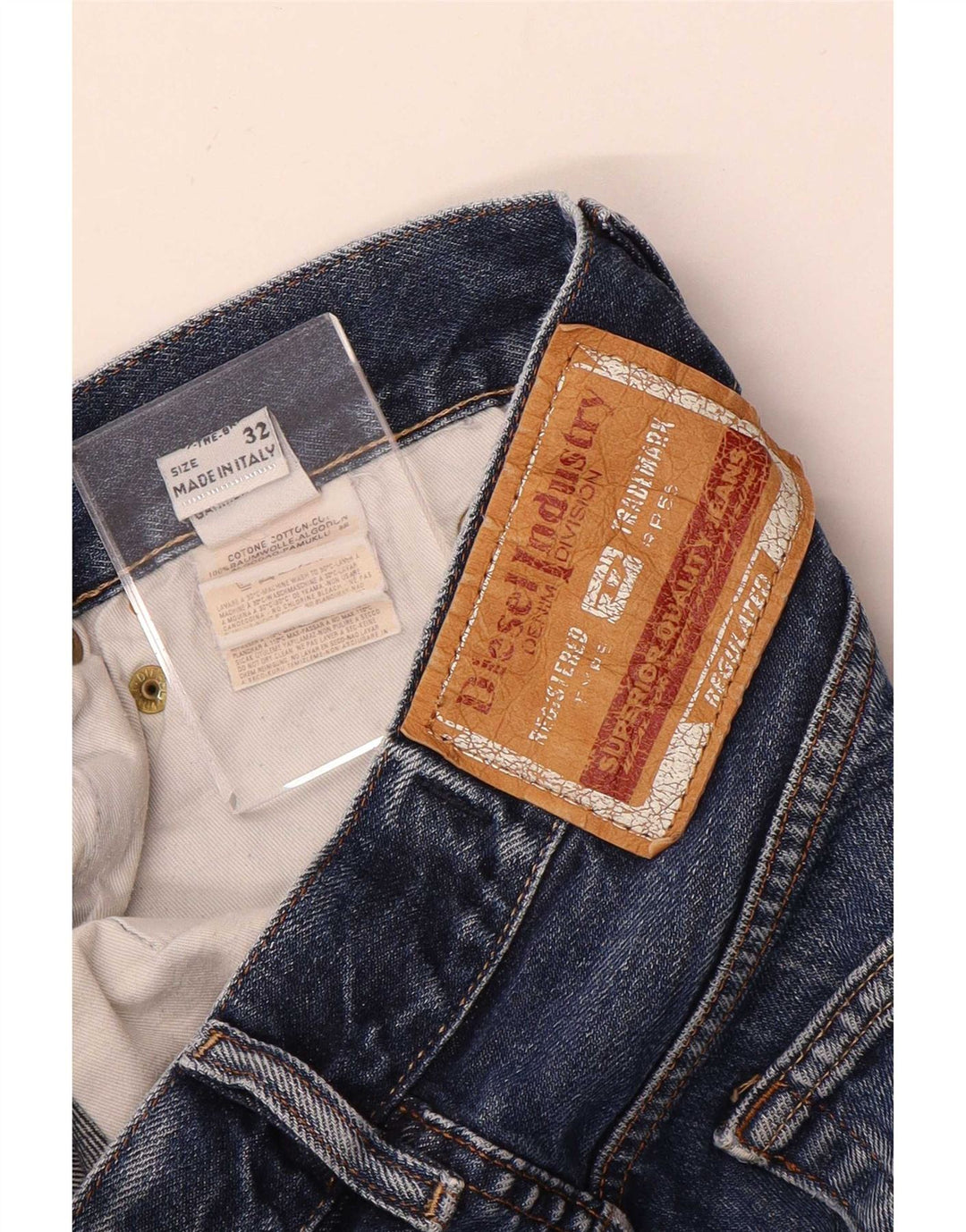 Diesel Mens Straight Jeans W32 L32 Blue Cotton