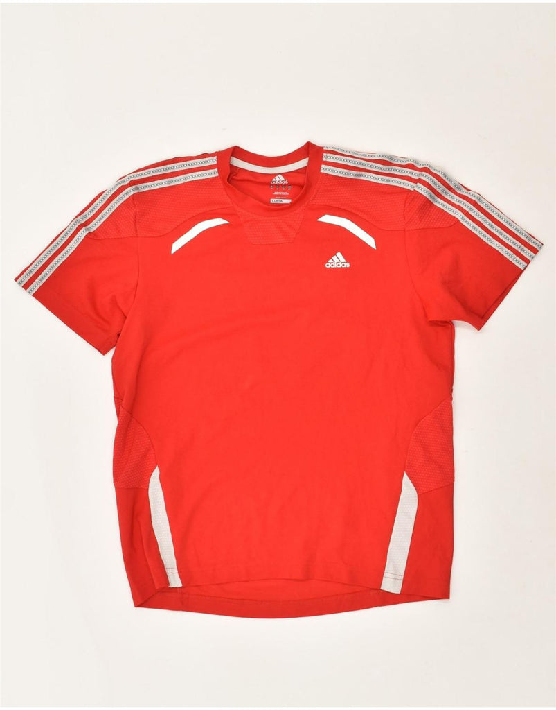ADIDAS Mens Clima 365 Graphic T-Shirt Top Small Red Striped Polyester | Vintage Adidas | Thrift | Second-Hand Adidas | Used Clothing | Messina Hembry 