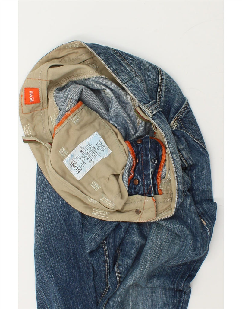 HUGO BOSS Mens Straight Jeans W33 L32 Blue Cotton Vintage Hugo Boss and Second-Hand Hugo Boss from Messina Hembry 