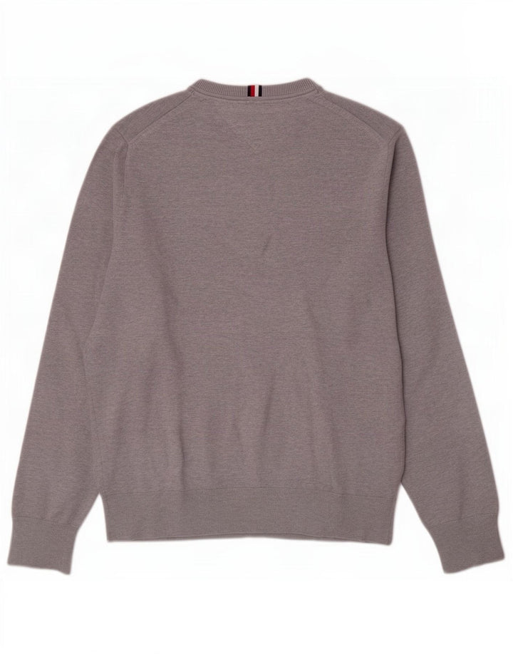 Tommy Hilfiger Mens Crew Neck Jumper Sweater Medium Grey Cotton