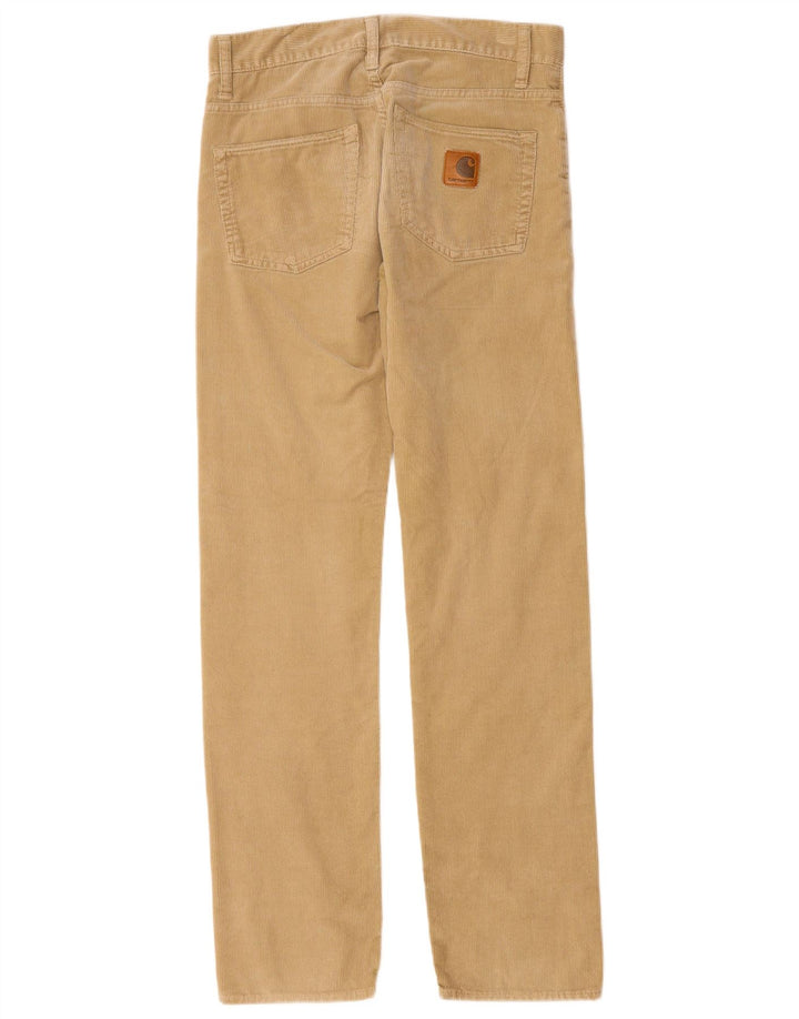 CARHARTT Mens Straight Corduroy Trousers W29 L34 Beige Polyester