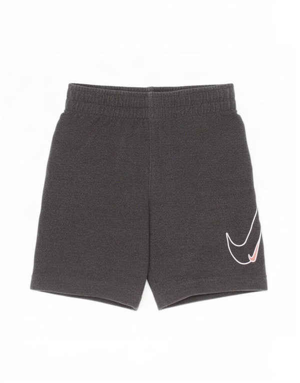 Nike Boys Dri Fit Graphic Sport Shorts 3-4 Years XS Grey Viscose