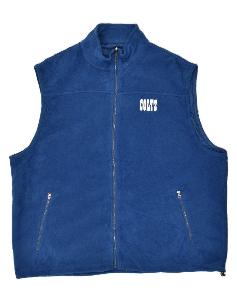 NFL Mens Fleece Gilet XL Blue Polyester | Vintage NFL | Thrift | Second-Hand NFL | Used Clothing | Messina Hembry 