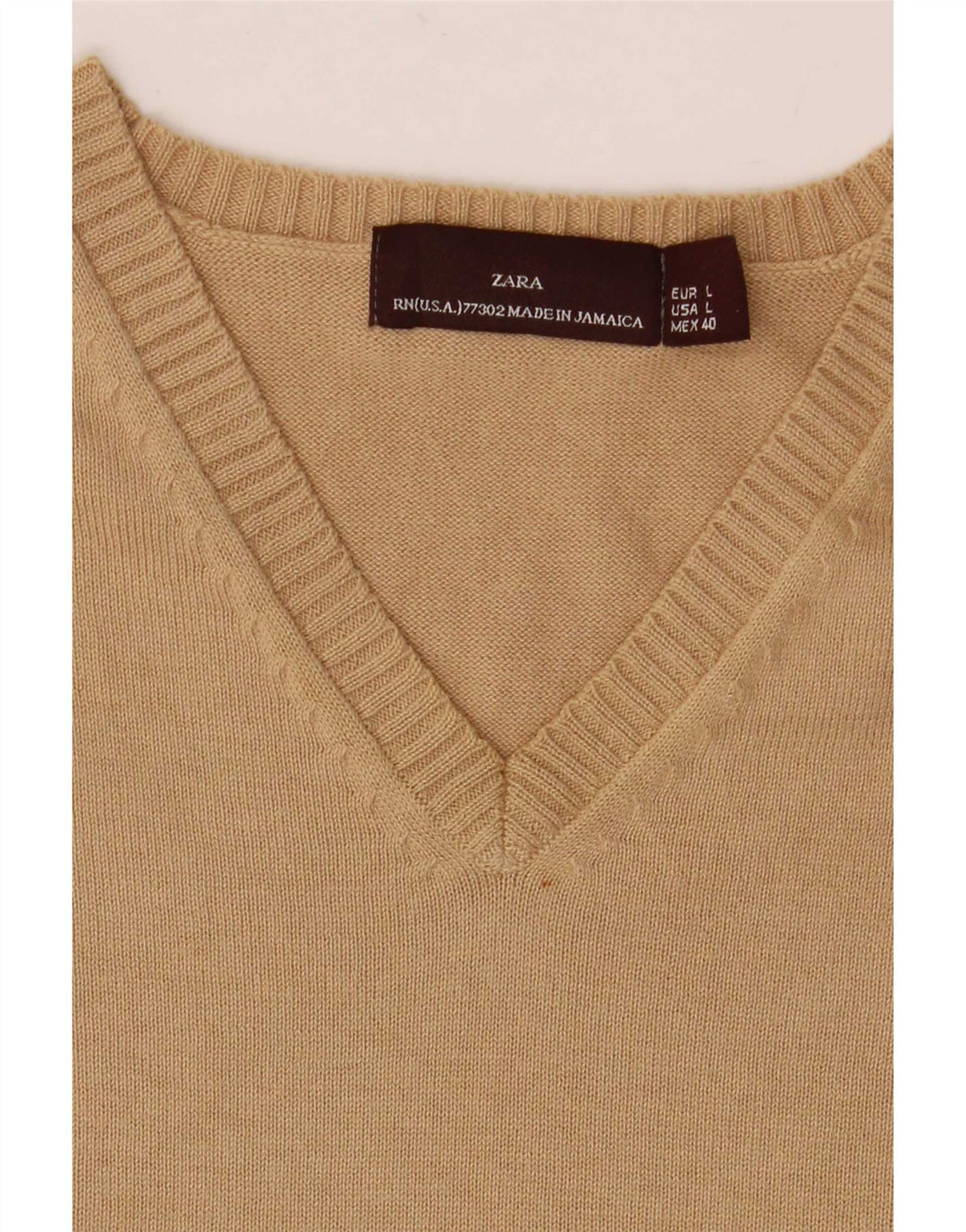 Zara Mens Vest Tank Top Large Beige