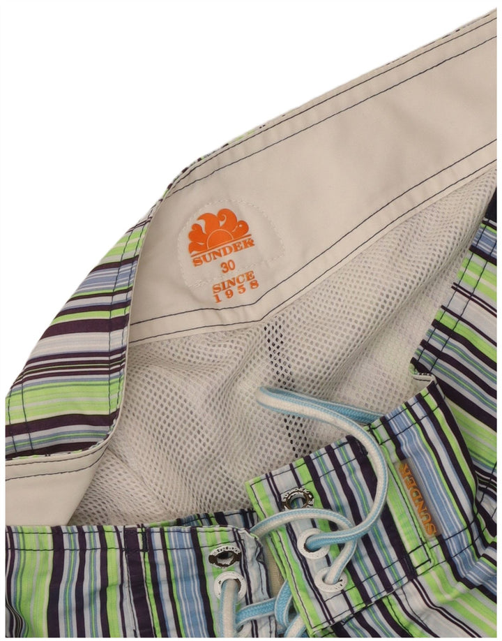 Sundek Mens Swimming Shorts Medium Multicoloured Striped