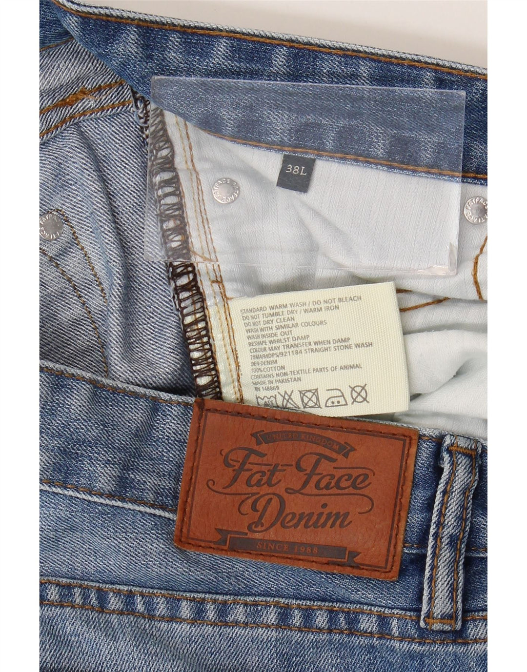 Fat Face Mens Straight Jeans W38 L29 Blue Cotton