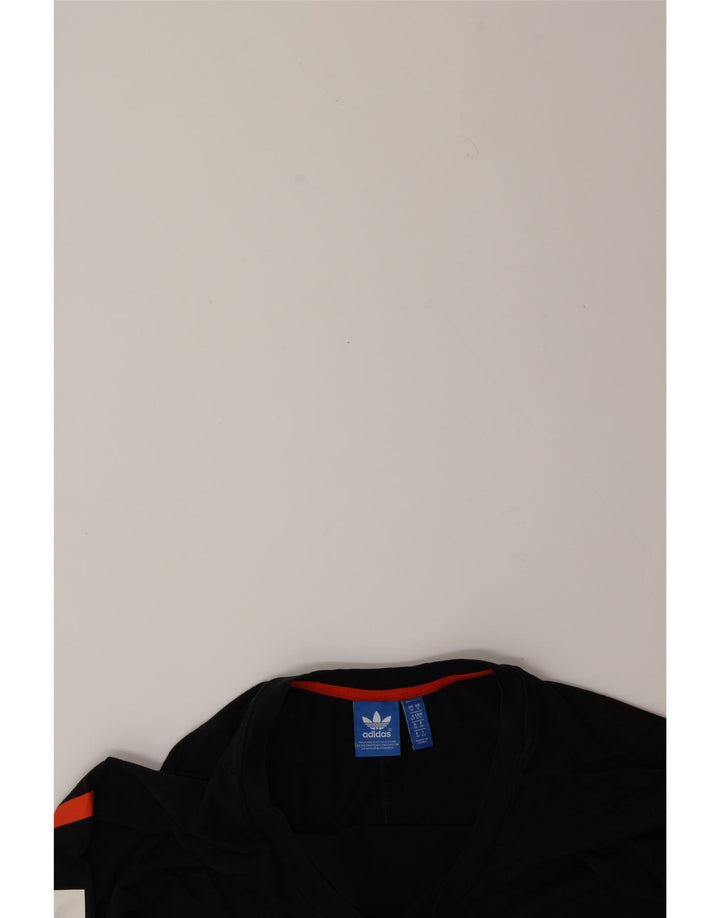 ADIDAS Womens Oversized Graphic Top Long Sleeve UK 10 Small  Black Cotton Vintage Adidas and Second-Hand Adidas from Messina Hembry 