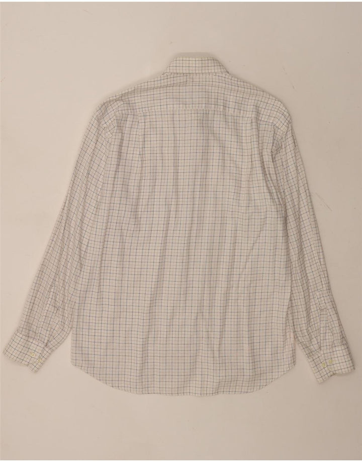 ROCCOBAROCCO Mens Shirt Size 41 16 Large White Check Cotton