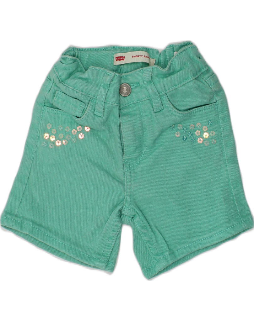 LEVI'S Girls Denim Shorts 2-3 Years W16 Green Ramie | Vintage Levi's | Thrift | Second-Hand Levi's | Used Clothing | Messina Hembry 