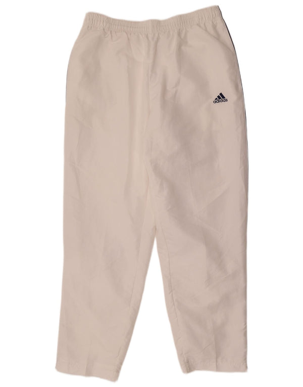 Adidas Mens Tracksuit Trousers Large White Polyester
