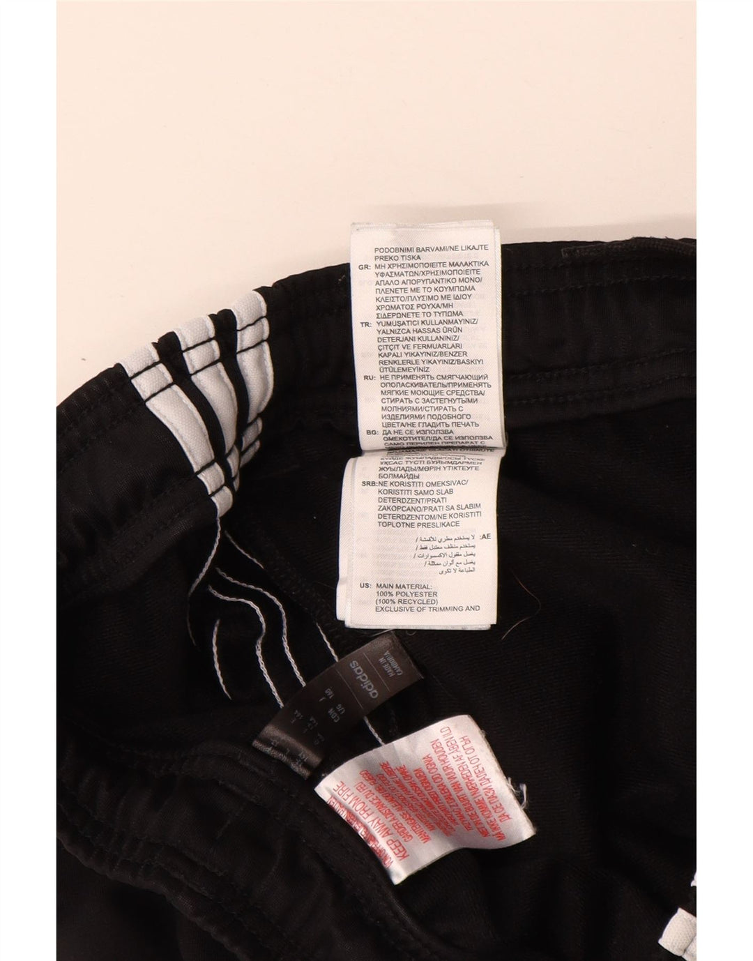 ADIDAS Boys Tracksuit Trousers 13-14 Years Black Polyester